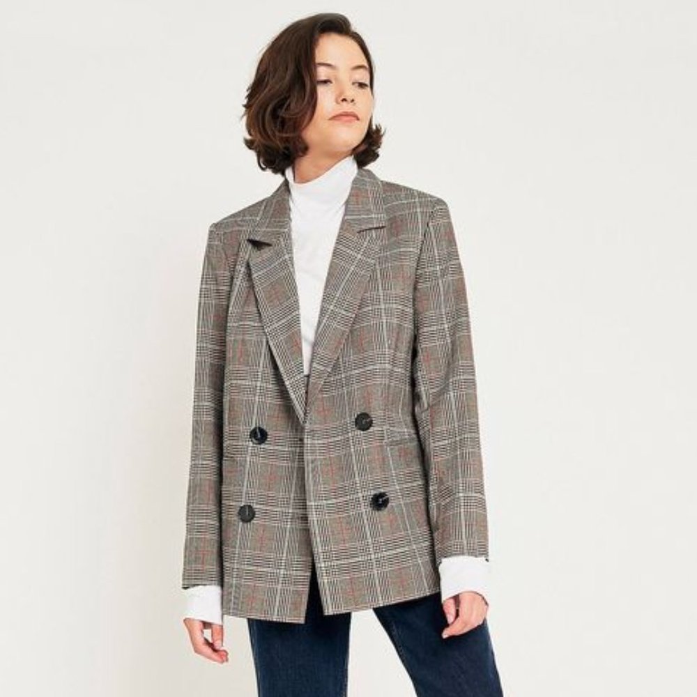 NEW UO Checkered Plaid Blazer, XS